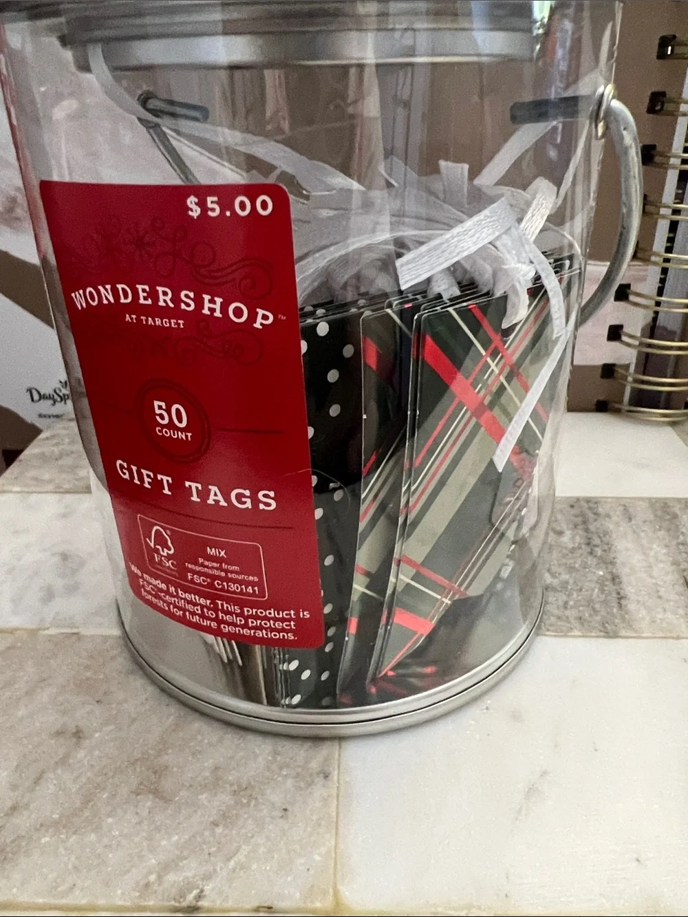 Wondershop Red Black and White Holiday Gift Tags Pack